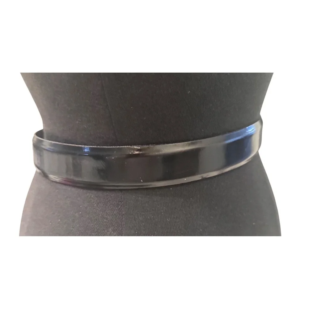 Vicenza Black Italian Calfskin Leather Belt Ornate Buckle Sz28 Sm‎ Women Vintage